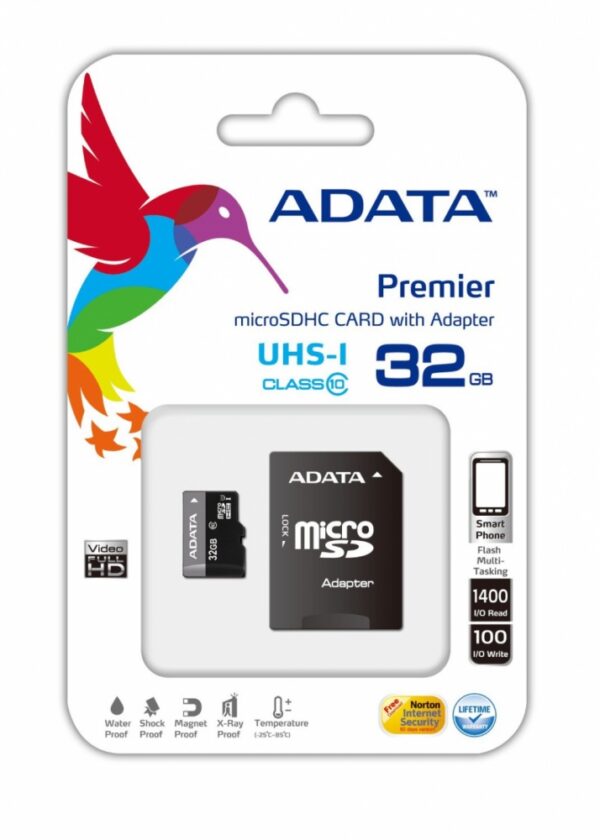 MEMORIA ADATA MICRO SD PREMIER 32GB / 85/20MB/S / SDHC/SDXC UHS-I / CLASE10 A1/AZÚL