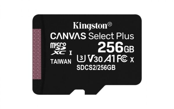 MEMORIA KINGSTON 256GB MICRO SD CANVAS SELECT PLUS 100R/85R CL10 UHS-I